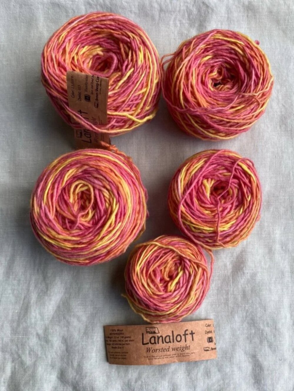 2+ Brown Sheep Lanaloft Worsted Weight Wool Salt Water Taffy 100g yarn skeins